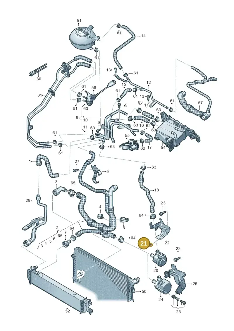 8J7871719 — Volkswagen Sharan BlueMotion (2015-2022) diagram 863121600, position 21
