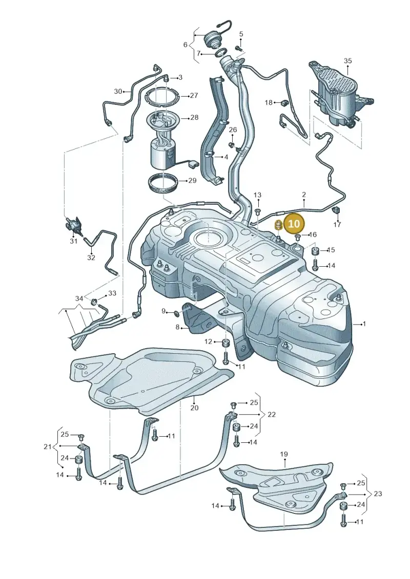 8K0201274B — Volkswagen Touareg (2017-2023) diagram 439201450, position 10