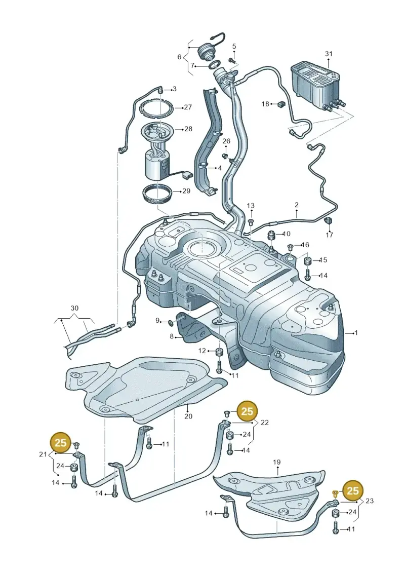 8K0201693C — Volkswagen Touareg (2017-2023) diagram 439201050, position 25