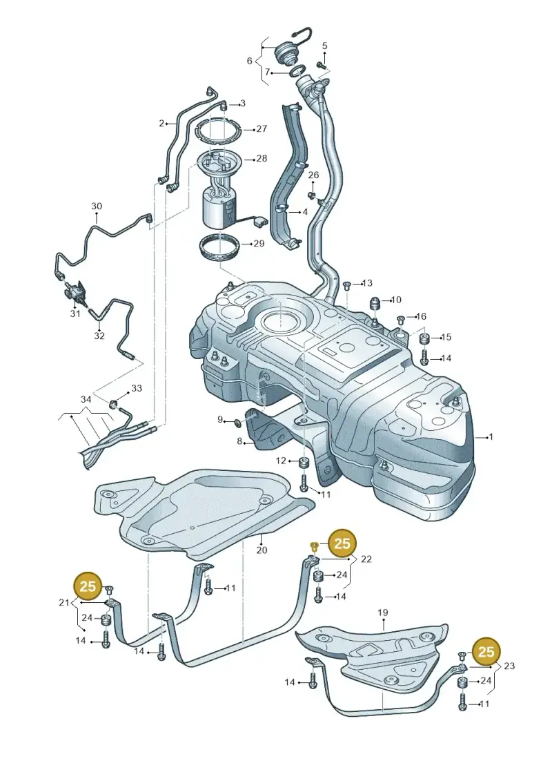 8K0201693C — Volkswagen Touareg (2017-2023) diagram 439201650, position 25