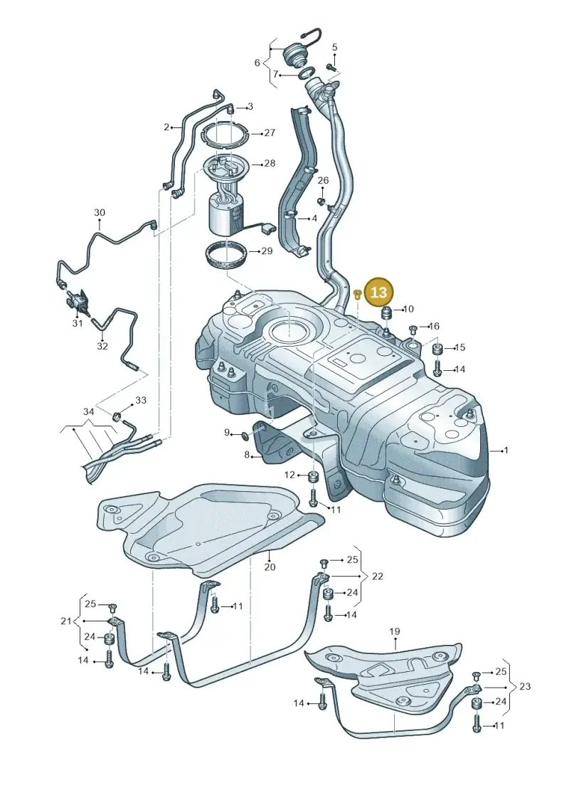 8K0201693D — Volkswagen Touareg (2017-2023) diagram 439201650, position 13