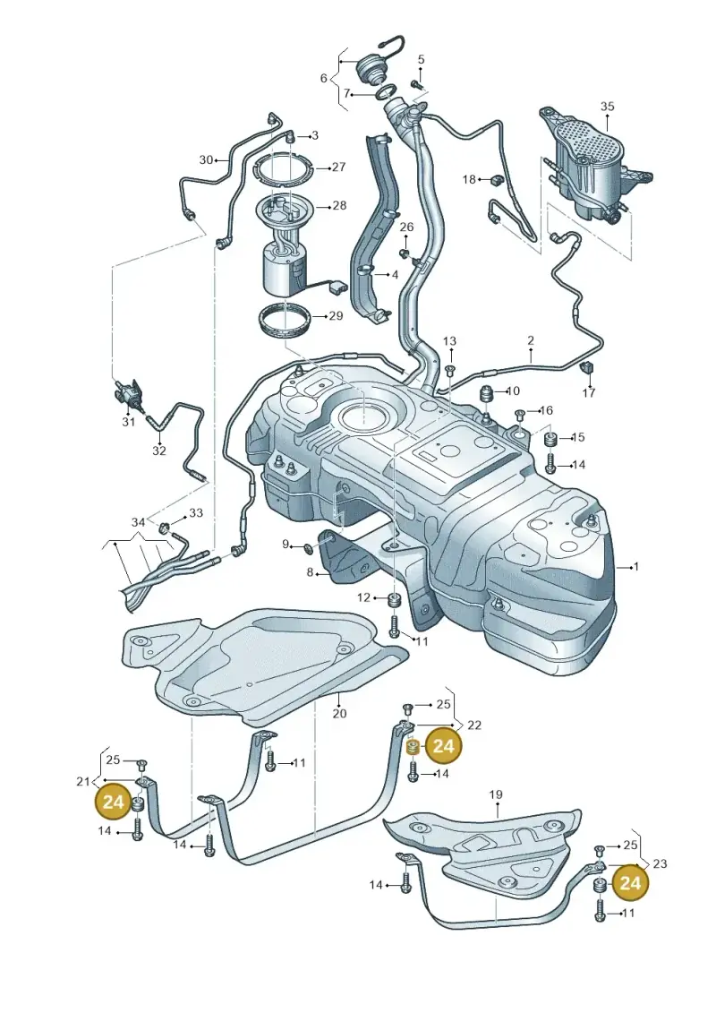 8K0201840C — Volkswagen Touareg (2017-2023) diagram 439201450, position 24