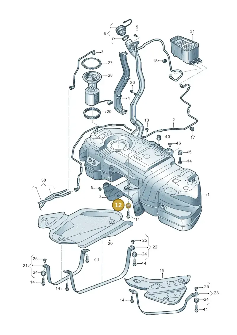8K0201840D — Volkswagen Touareg (2017-2023) diagram 439201050, position 12