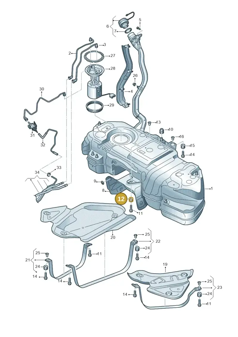 8K0201840D — Volkswagen Touareg (2017-2023) diagram 439201650, position 12