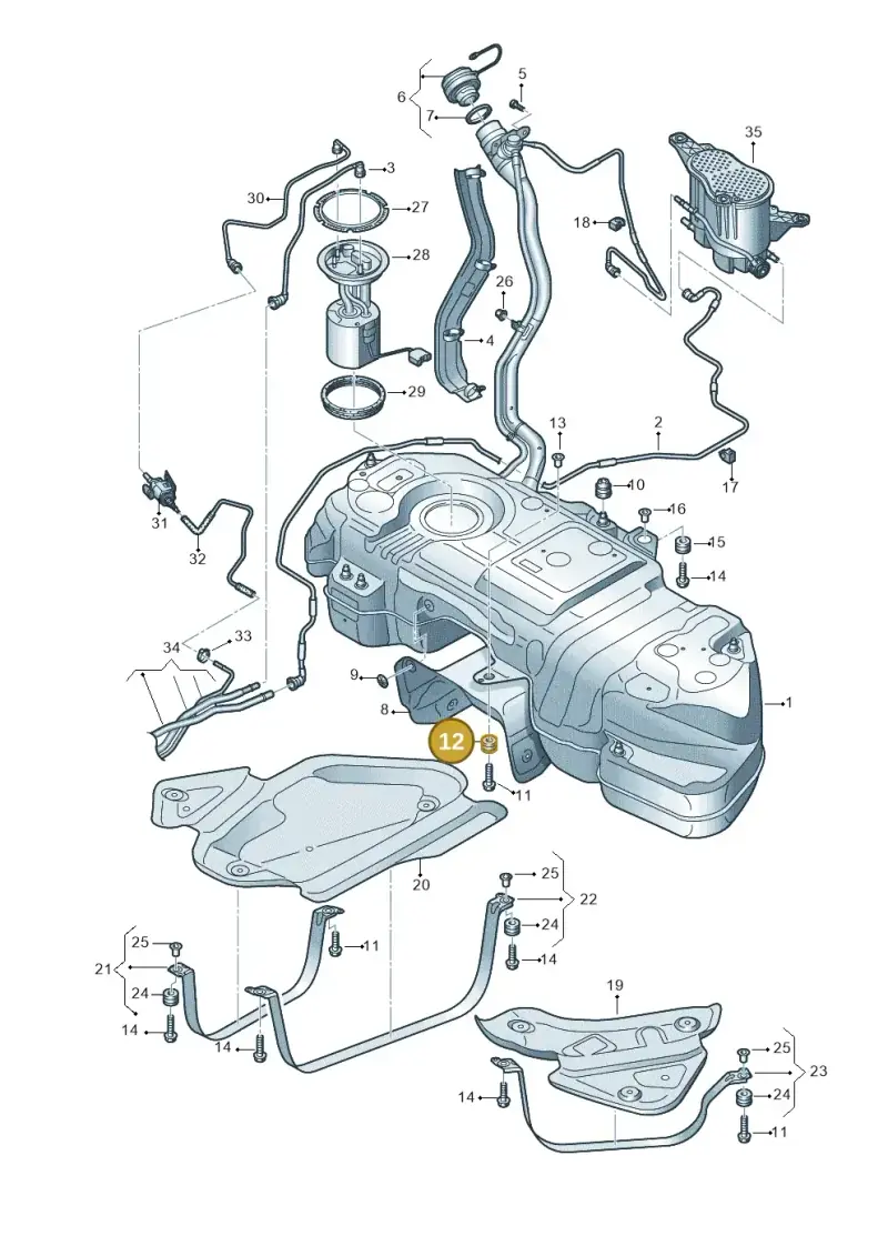 8K0201840D — Volkswagen Touareg (2017-2023) diagram 439201450, position 12