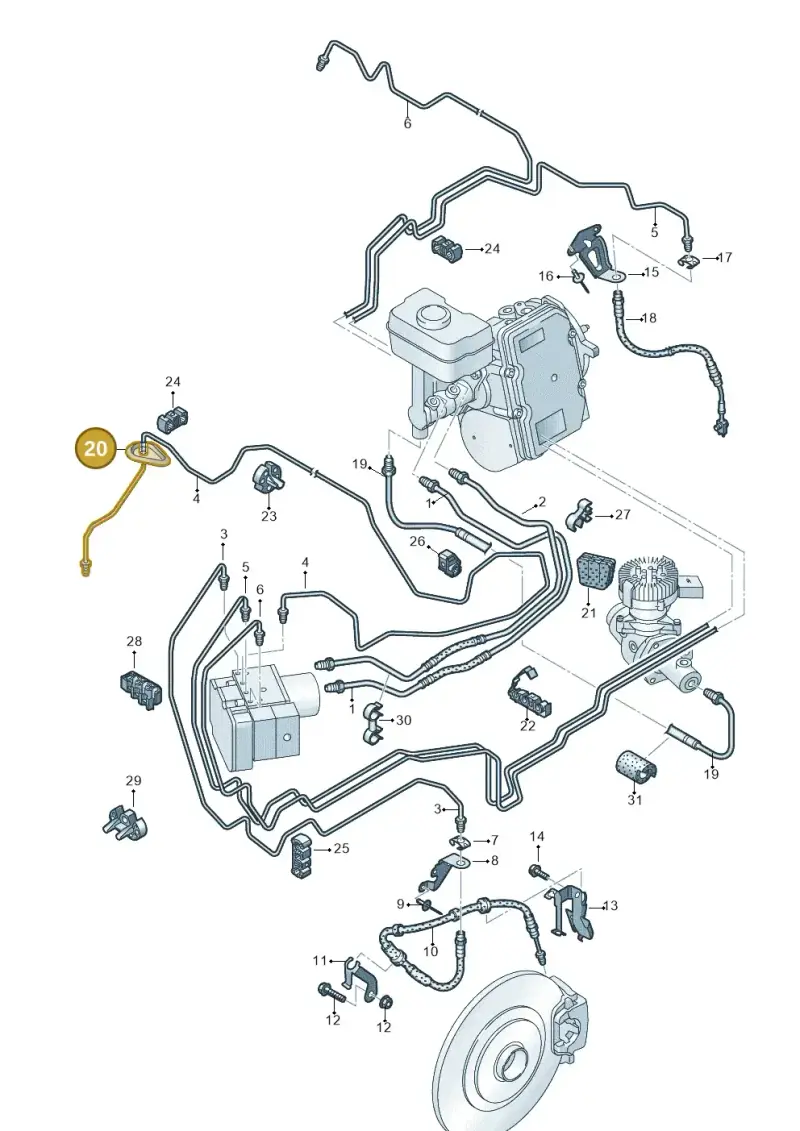 8K0614769B — Volkswagen Touareg (2017-2023) diagram 859611250, position 20