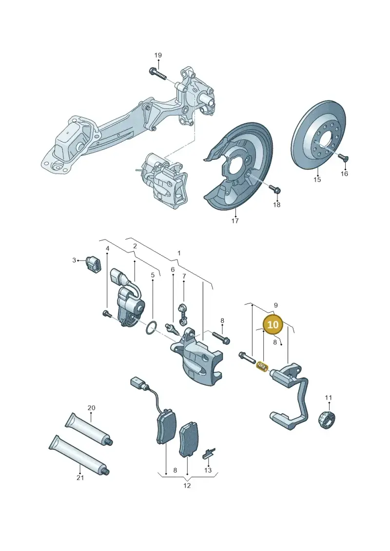 8K0698470A — Volkswagen Tiguan 4Motion (2011-2018) diagram 689615500, position 10