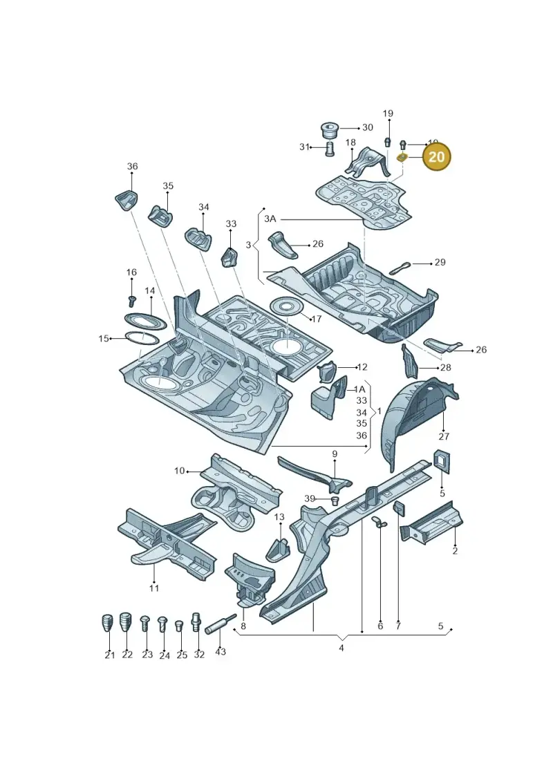 8K0803123A — Volkswagen Phideon (2016-2023) diagram 251803500, position 20