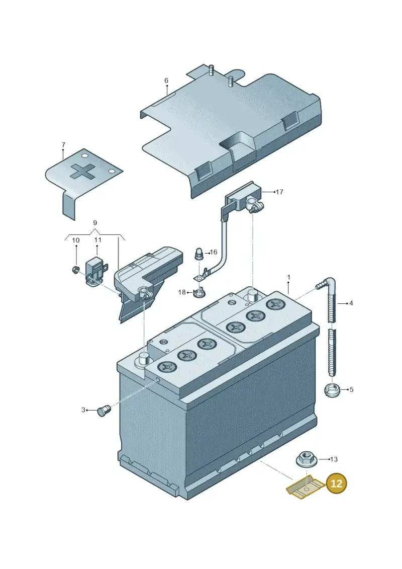 8K0803123A — Volkswagen Phideon (2016-2023) diagram 609915000, position 12