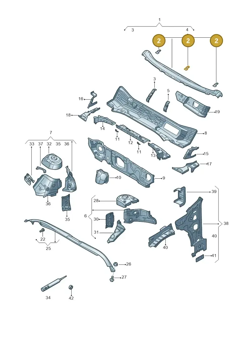 8K0805217 — Volkswagen Passat estate (2023-) diagram 3j0805200, position 2