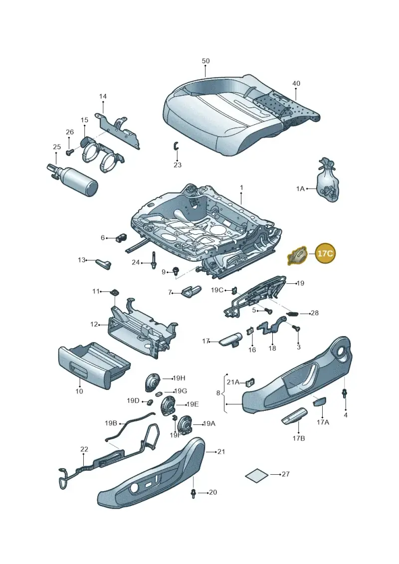 8K0881054 — Volkswagen Jetta 2.0 (2015-2015) diagram 789881000, position 17C