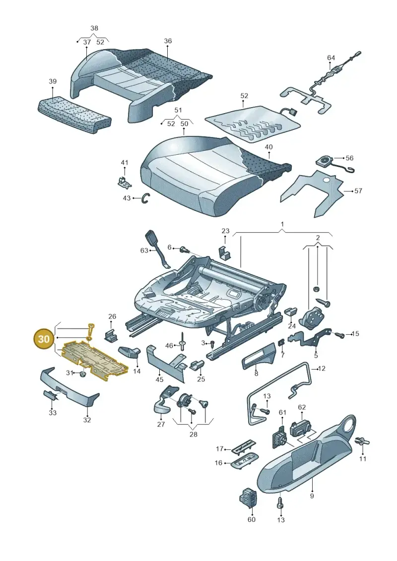 8K0881057 — Volkswagen Passat saloon (2014-2024) diagram 793881000, position 30
