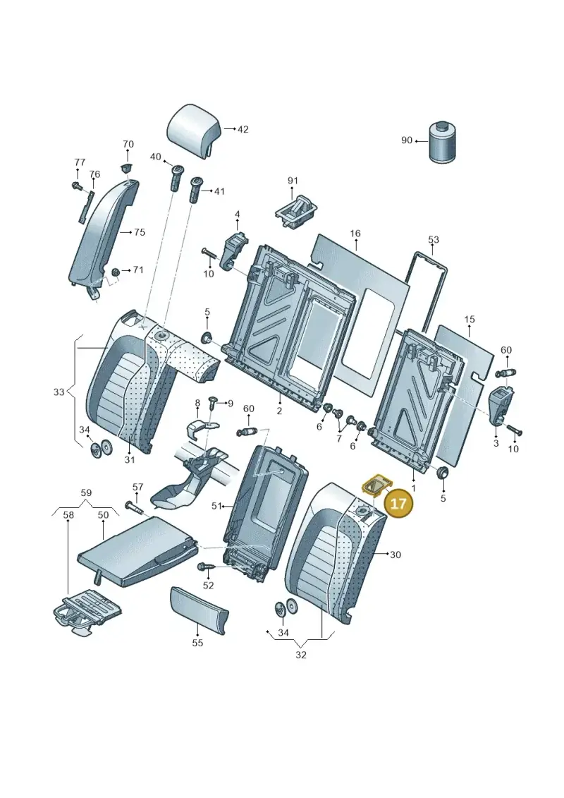 8K0885880B4PK — Volkswagen Passat CC (2008-2012) diagram 645885700, position 17