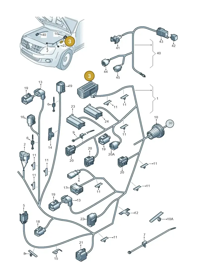 8K0906385 — Volkswagen Amarok twin cab (2012-2016) diagram 683971810, position 3