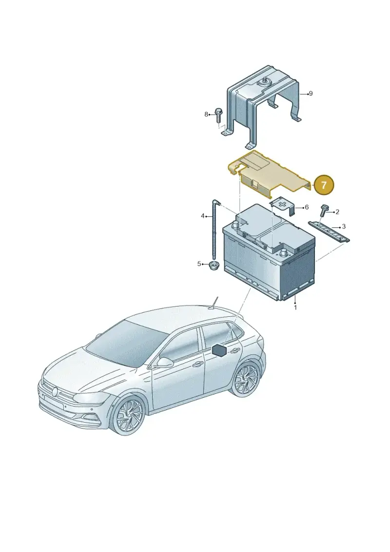 8K0915429F — Volkswagen Polo 1.0 BlueMotion (2017-2024) diagram 837915100, position 7