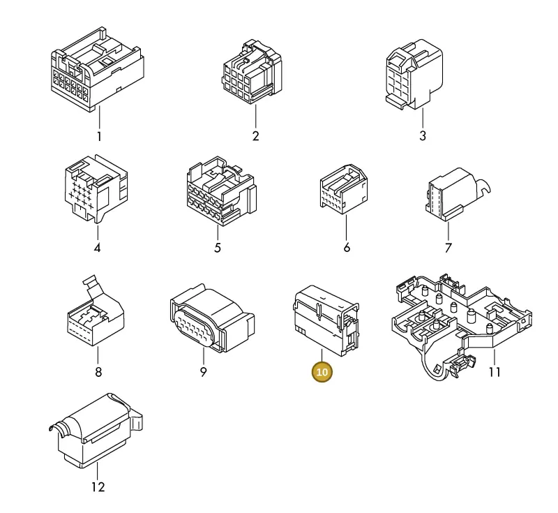 8K0937501 — Volkswagen 1J0 platform diagram 198971610, position 10