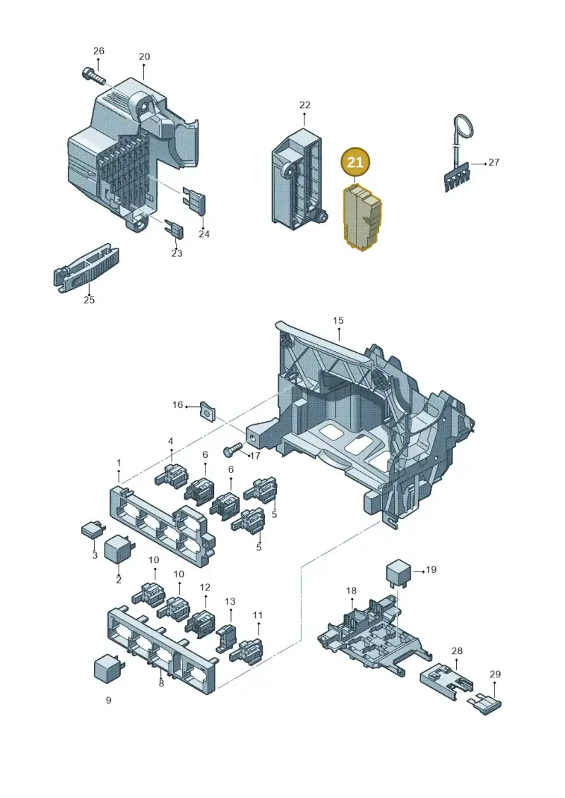 8K0937501 — Volkswagen Passat saloon (2010-2015) diagram 702937000, position 21
