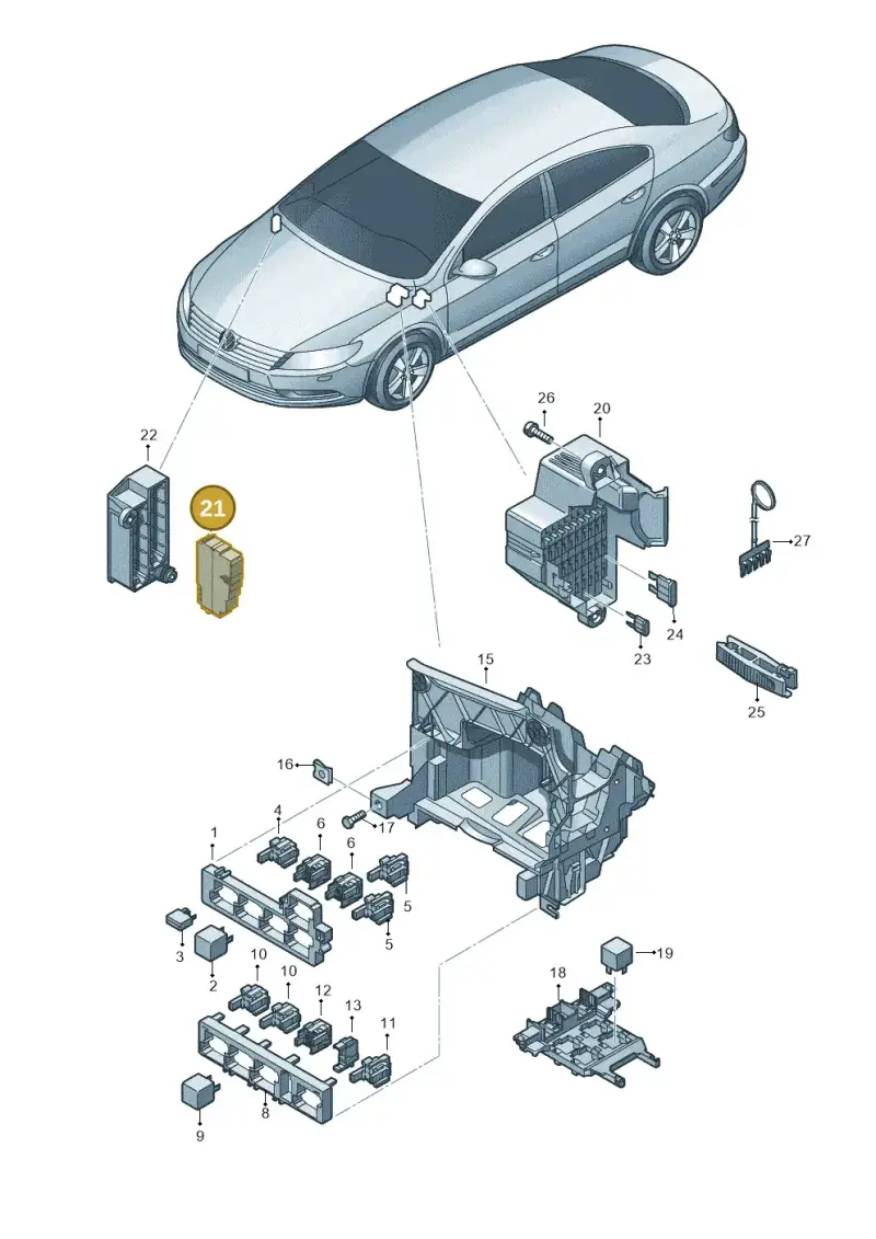 8K0937501 — Volkswagen Passat CC (2011-2016) diagram 737937000, position 21
