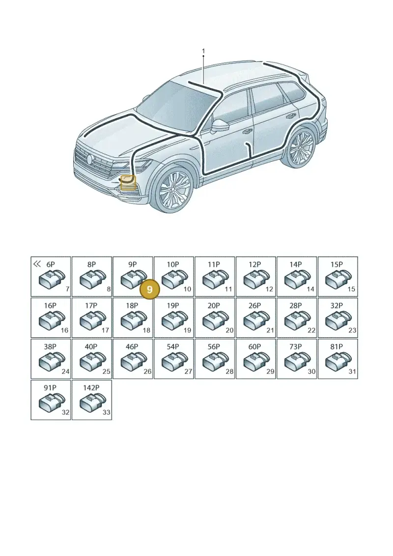 8K0937529 — Volkswagen Touareg (2017-2023) diagram 439971810, position 9