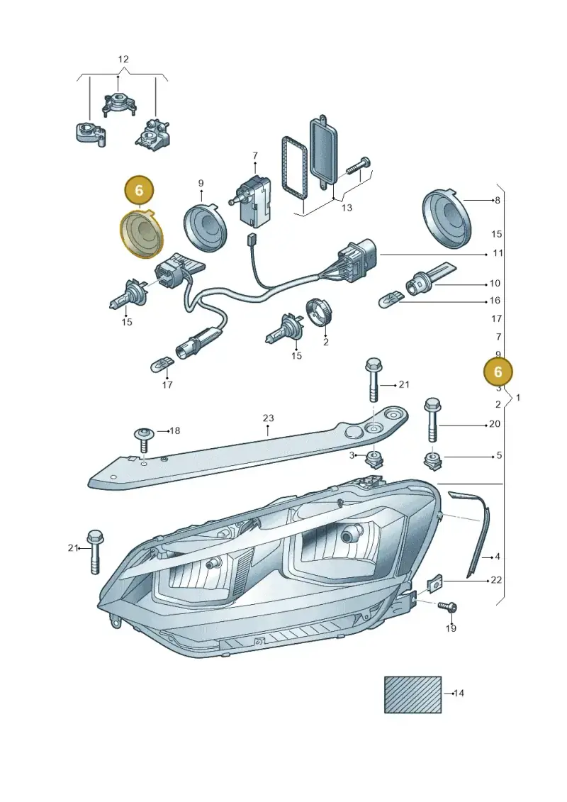 8K0941159 — Volkswagen Touran 2,0 BlueMotion (2015-2024) diagram 869941000, position 6