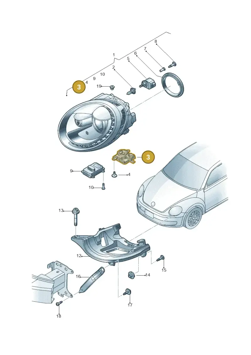 8K0941597F — Volkswagen Beetle (2016-2019) diagram 715941150, position 3