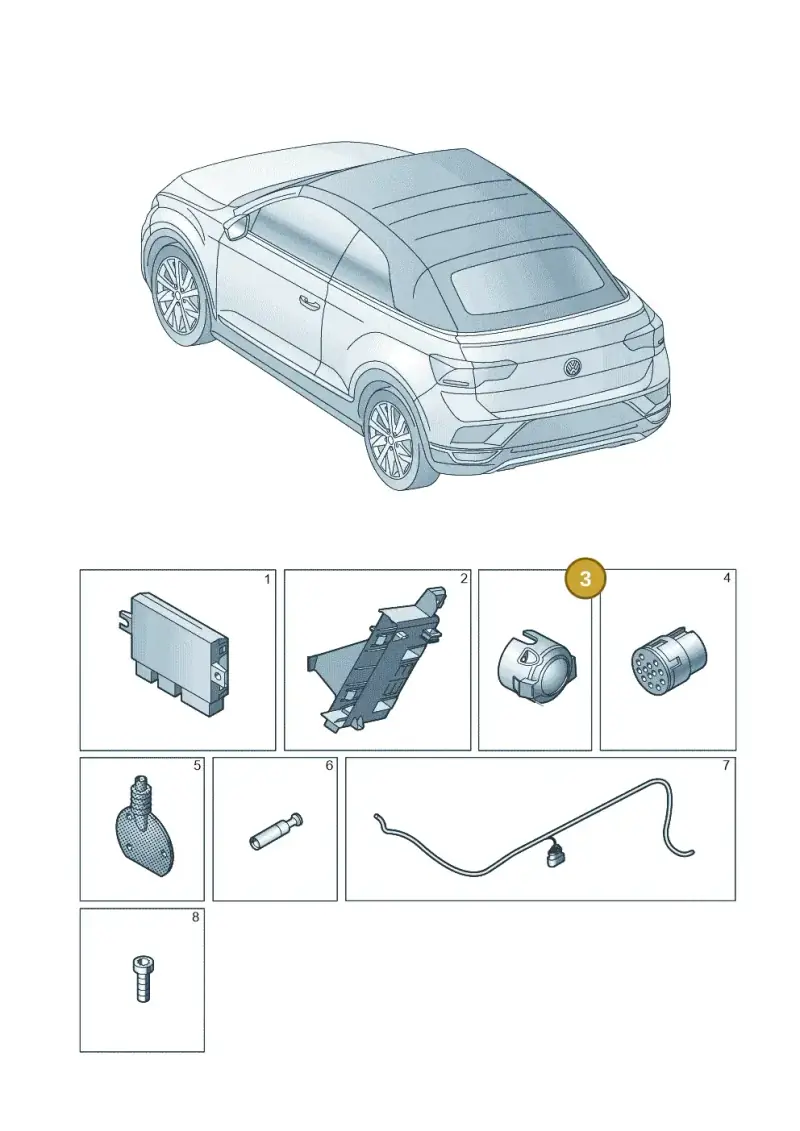8K0945505 — Volkswagen T-Roc convertible 1.5 (2019-2024) diagram 2gk945055, position 3