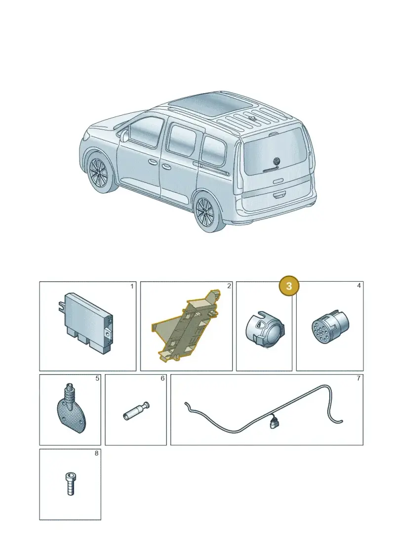 8K0945505 — Volkswagen Caddy Maxi Kombi (2020-2024) diagram 2ka945055, position 3