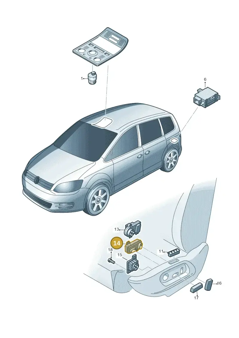 8K0959747B — Volkswagen Sharan BlueMotion (2015-2022) diagram 689959050, position 14
