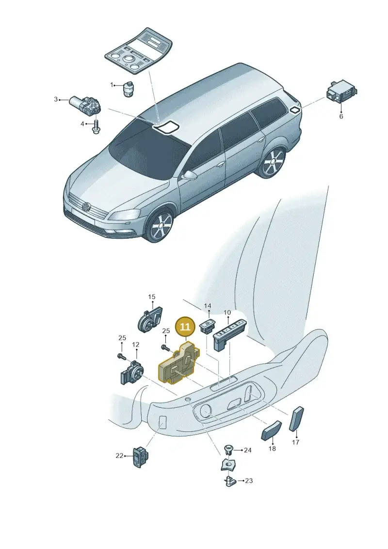 8K0959748B — Volkswagen Passat saloon (2010-2015) diagram 702959050, position 11
