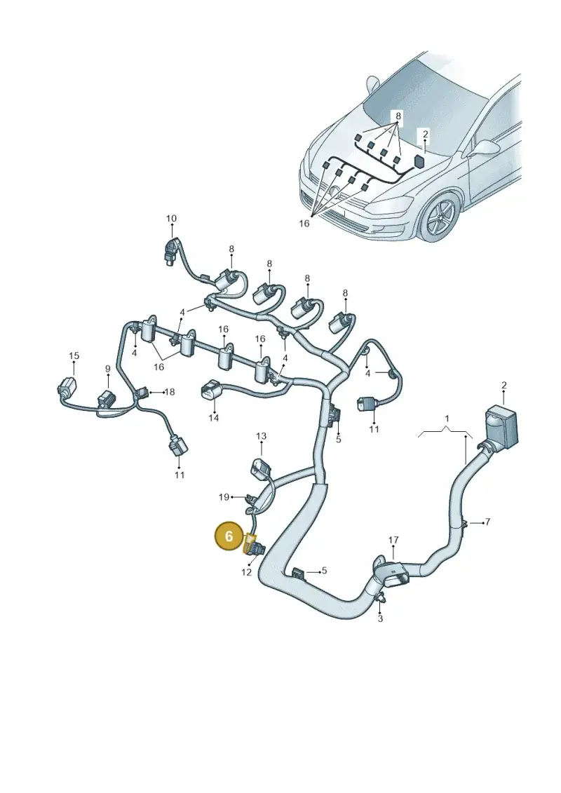 8K0971921A — Volkswagen Golf 2.0 (2016-2020) diagram 781971120, position 6