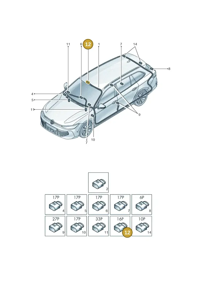 8K0972416 — Volkswagen Passat estate (2023-) diagram 3j0972000, position 12
