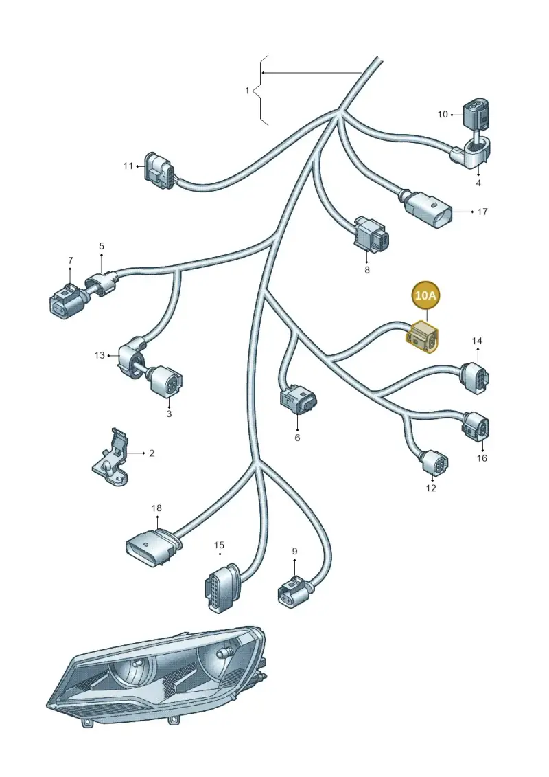 8K0973202 — Volkswagen Touareg BlueMotion (2014-2018) diagram 693971650, position 10A