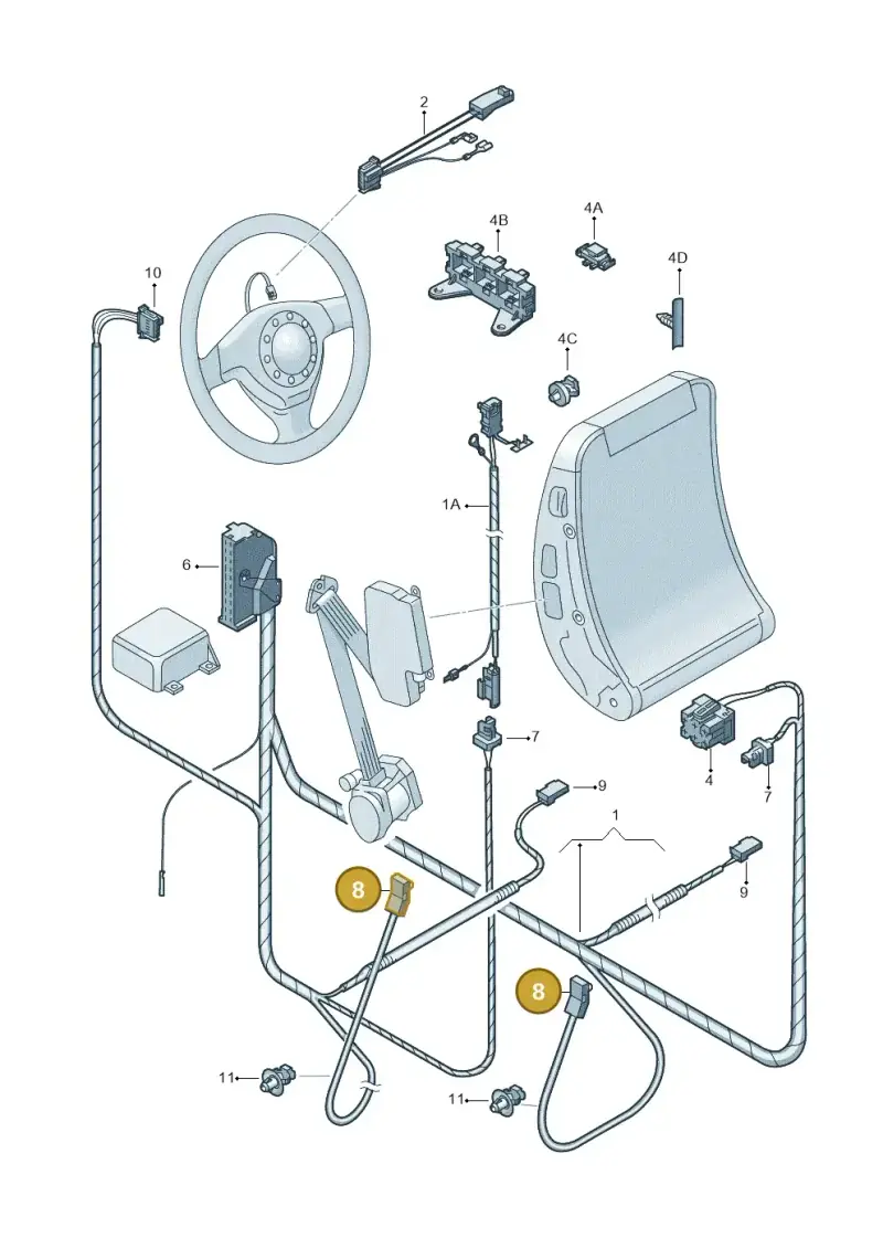 8K0973323 — Volkswagen Golf Brasil       "BR."08> (2007-) diagram 201972250, position 8
