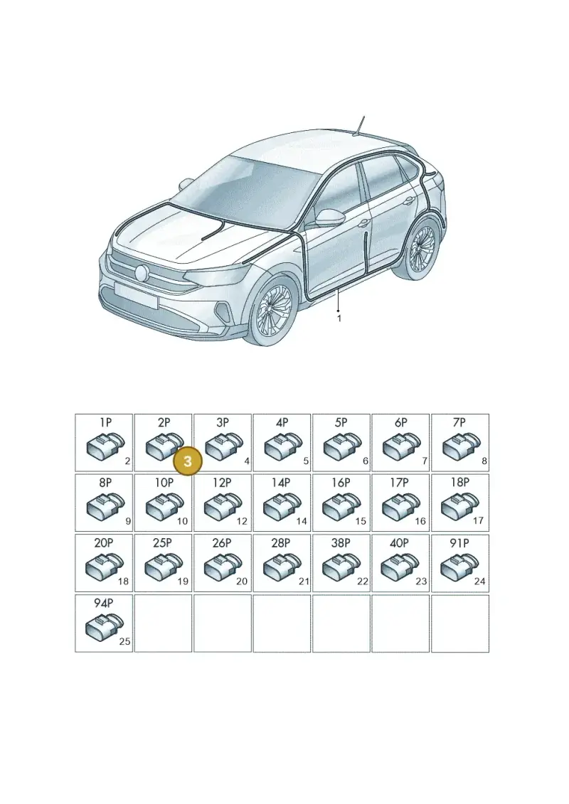 8K0973702A — Volkswagen Taigo (2021-2024) diagram 2f0971081, position 3