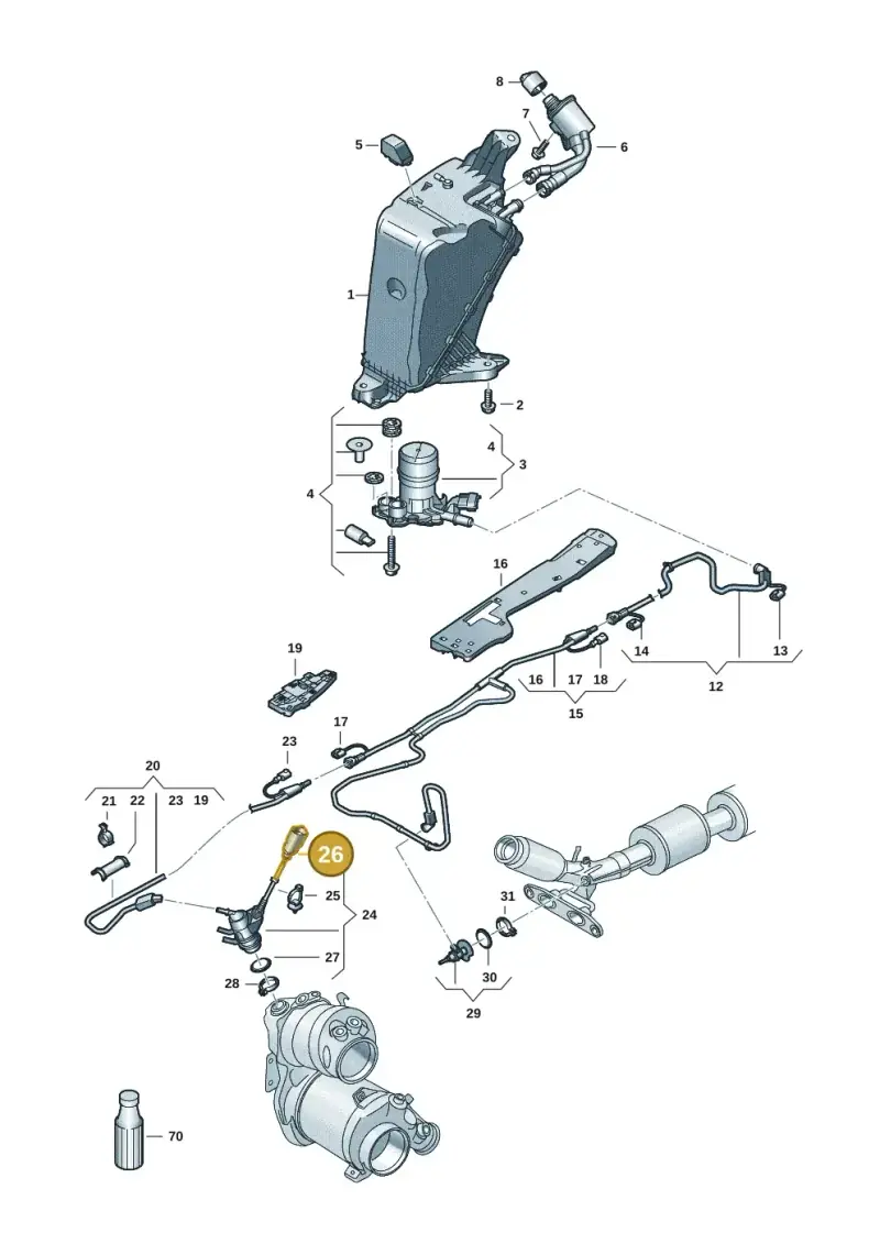 8K0973702A — Volkswagen Caddy Maxi Kombi (2020-2024) diagram 2ka253100, position 26