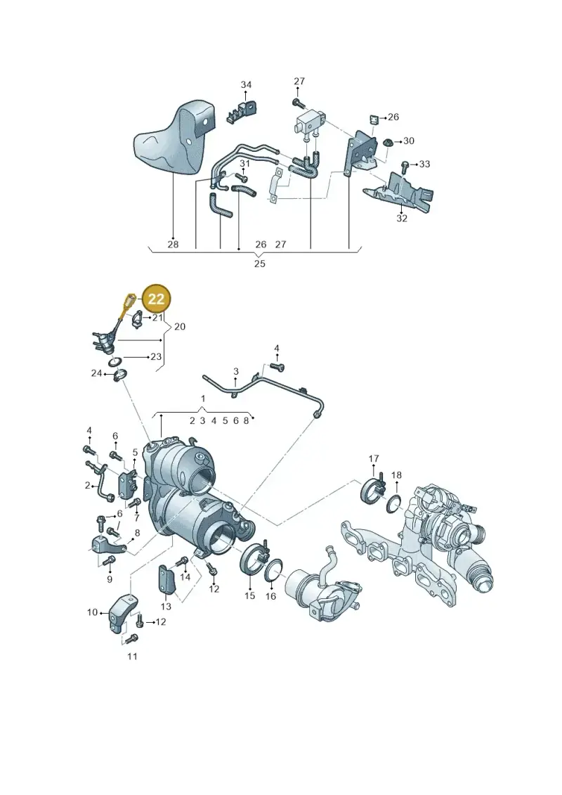 8K0973702A — Volkswagen Passat estate (2023-) diagram 3j0253162, position 22