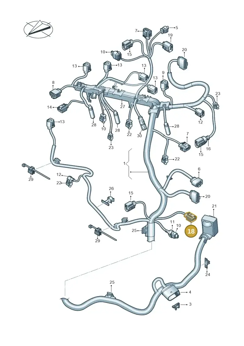 8K0973702B — Volkswagen T-Cross 1,0 (2018-2024) diagram 837971150, position 18