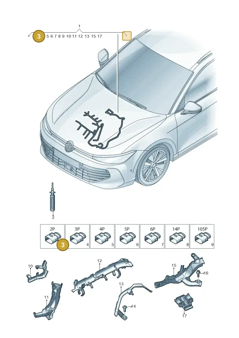 8K0973702D — Volkswagen Passat estate (2023-) diagram 3j0971285, position 3