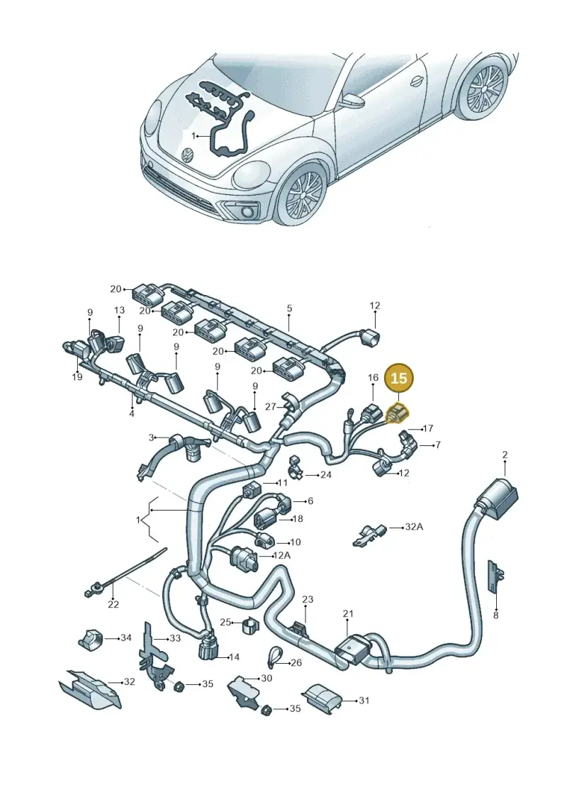 8K0973703D — Volkswagen Beetle (2016-2019) diagram 801971170, position 15