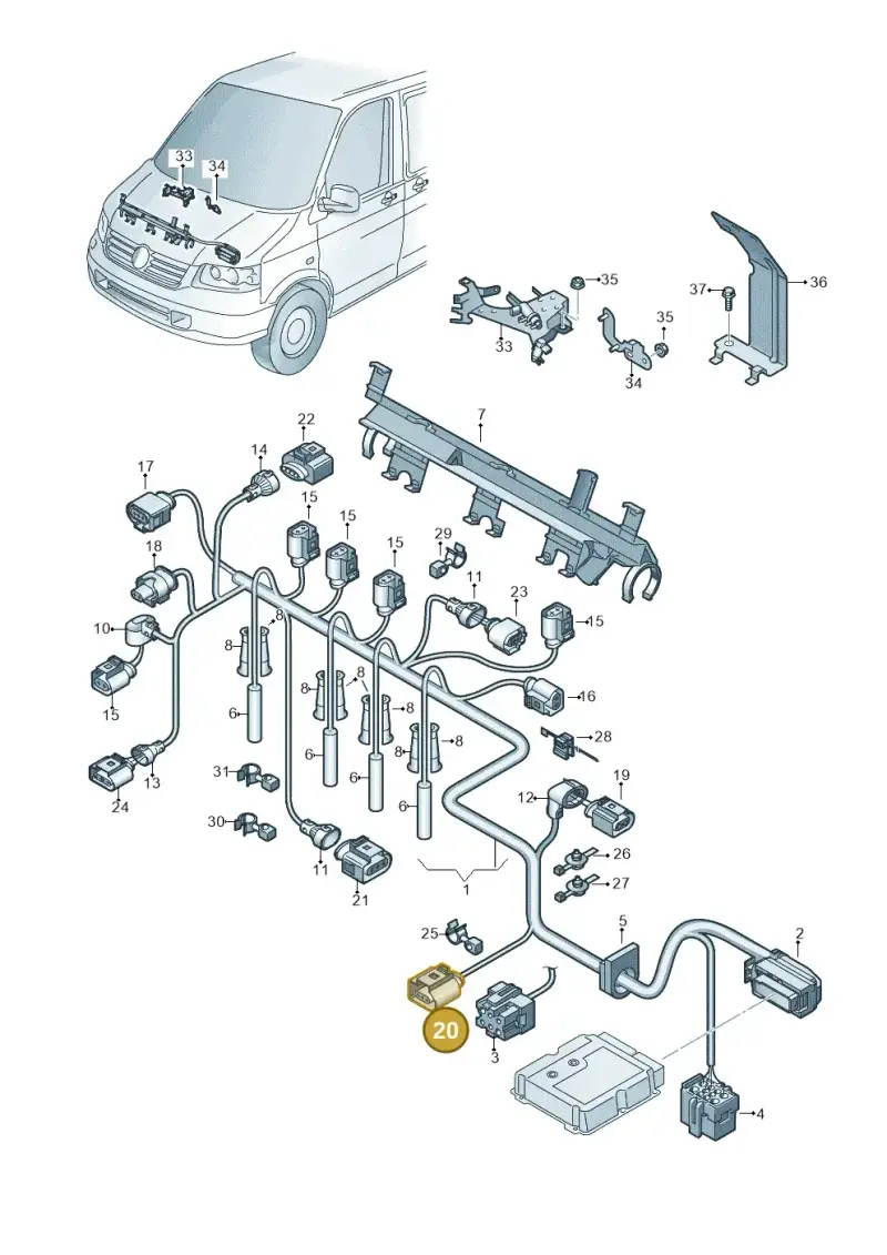 8K0973703F — Volkswagen Caravelle (2015-2019) diagram 679971060, position 20