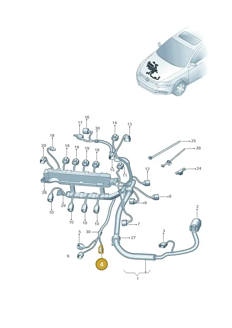 8K0973703F — Volkswagen Jetta 1.6 (2014-2018) diagram 789971110, position 4