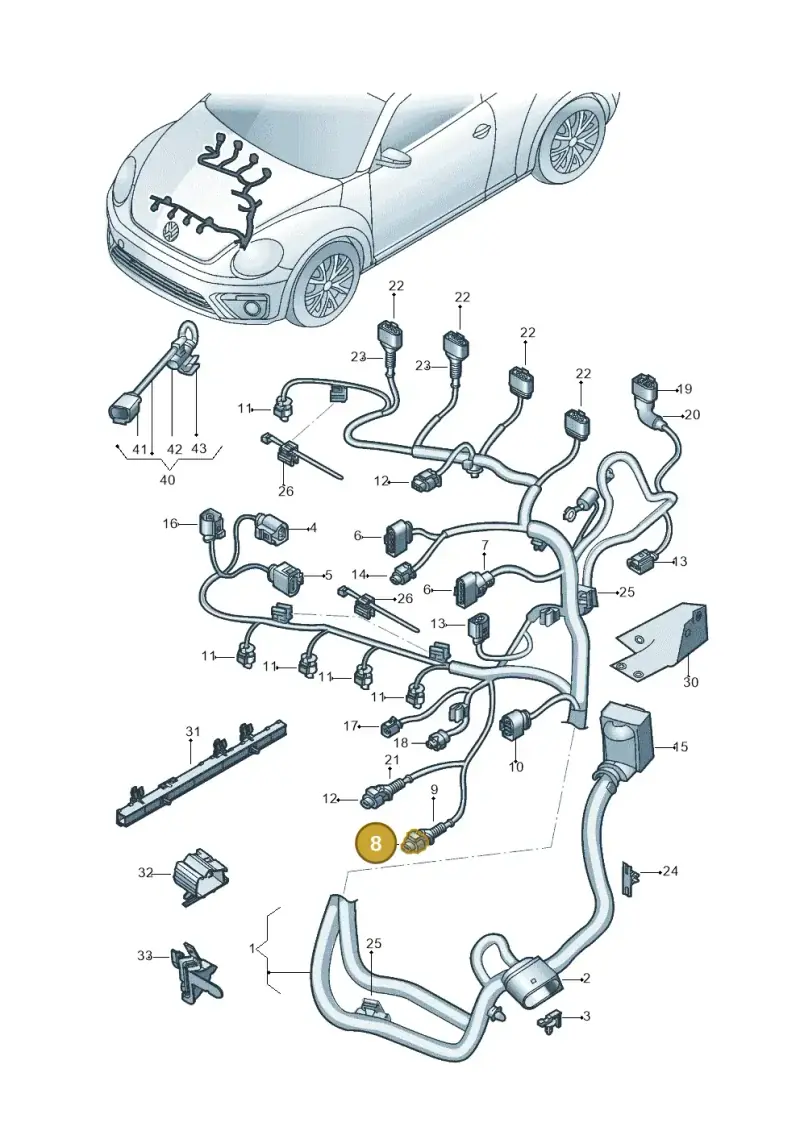 8K0973703F — Volkswagen Beetle (2016-2019) diagram 801971050, position 8