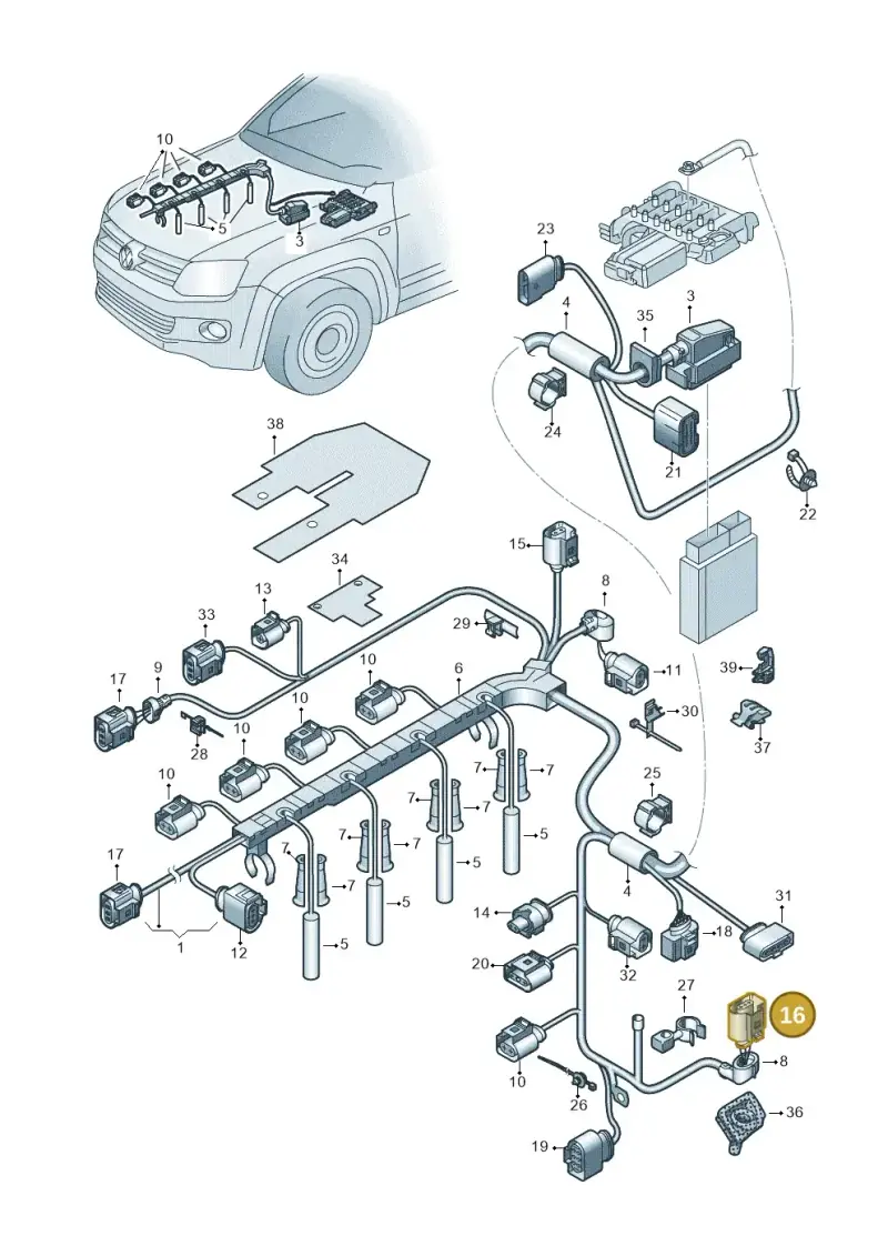8K0973703F — Volkswagen Amarok twin cab (2022-) diagram 894971050, position 16