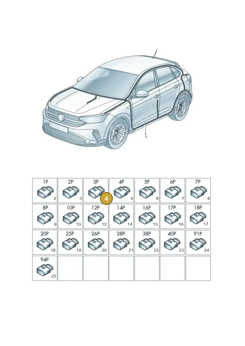 8K0973703G — Volkswagen Taigo (2021-2024) diagram 2f0971081, position 4