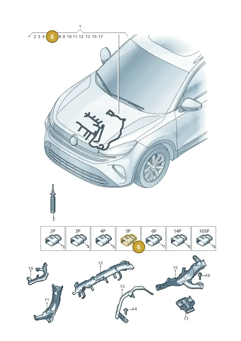 8K0973705A — Volkswagen Tiguan 2.0 (2023-) diagram 57x971285, position 6