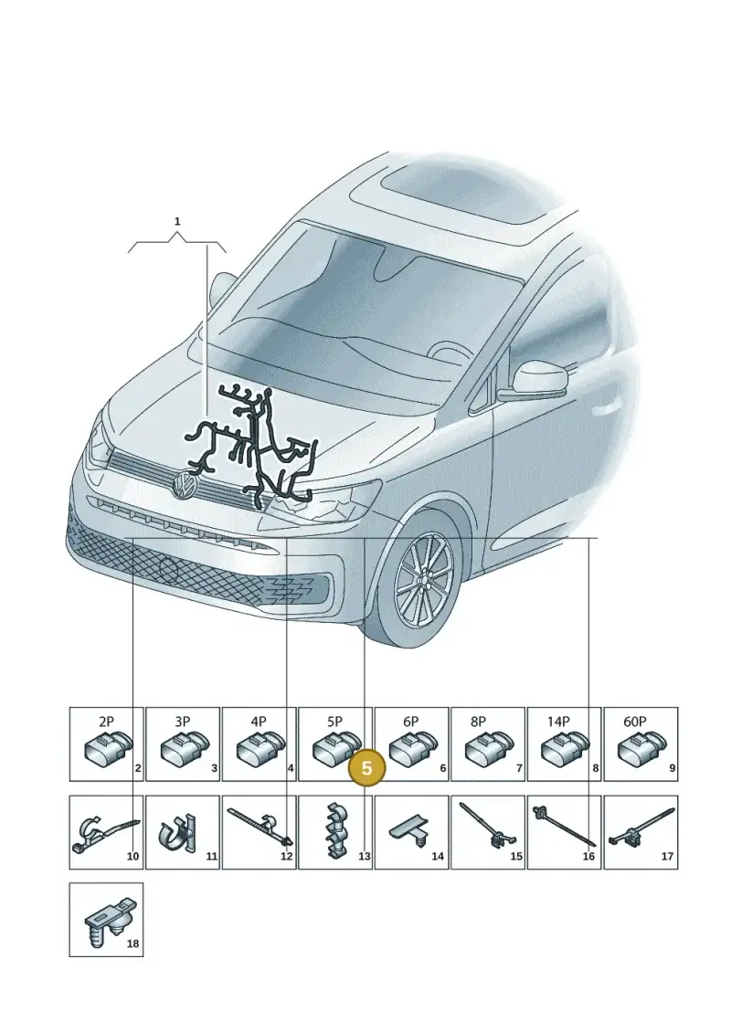 8K0973705B — Volkswagen Caddy Maxi Kombi (2020-2024) diagram 2ka971020, position 5