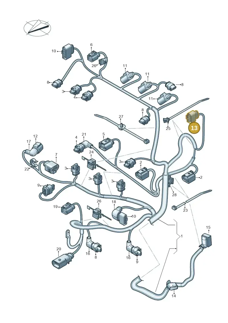 8K0973705B — Volkswagen Taigo (2021-2024) diagram 746971150, position 13