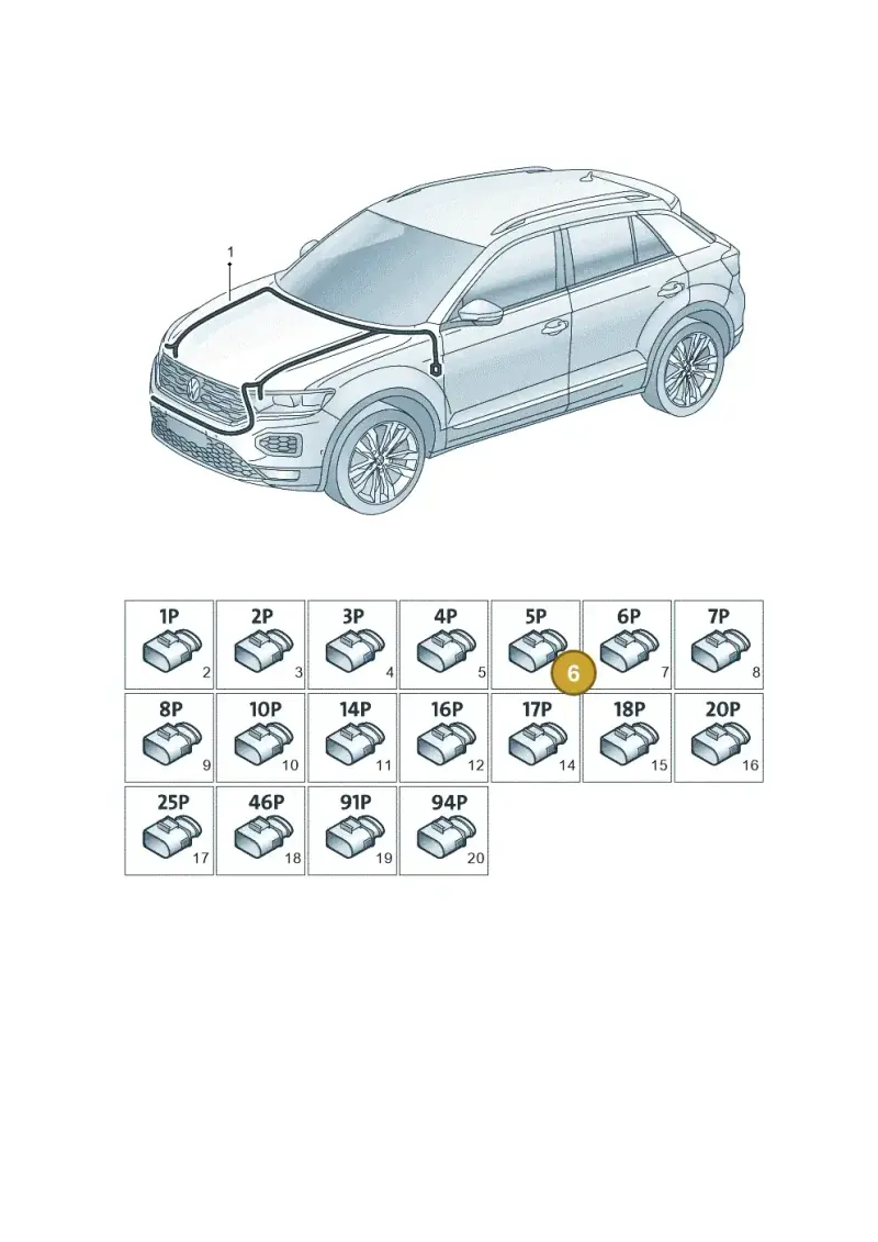 8K0973705G — Volkswagen T-Roc BlueMotion (2017-2024) diagram 813971800, position 6