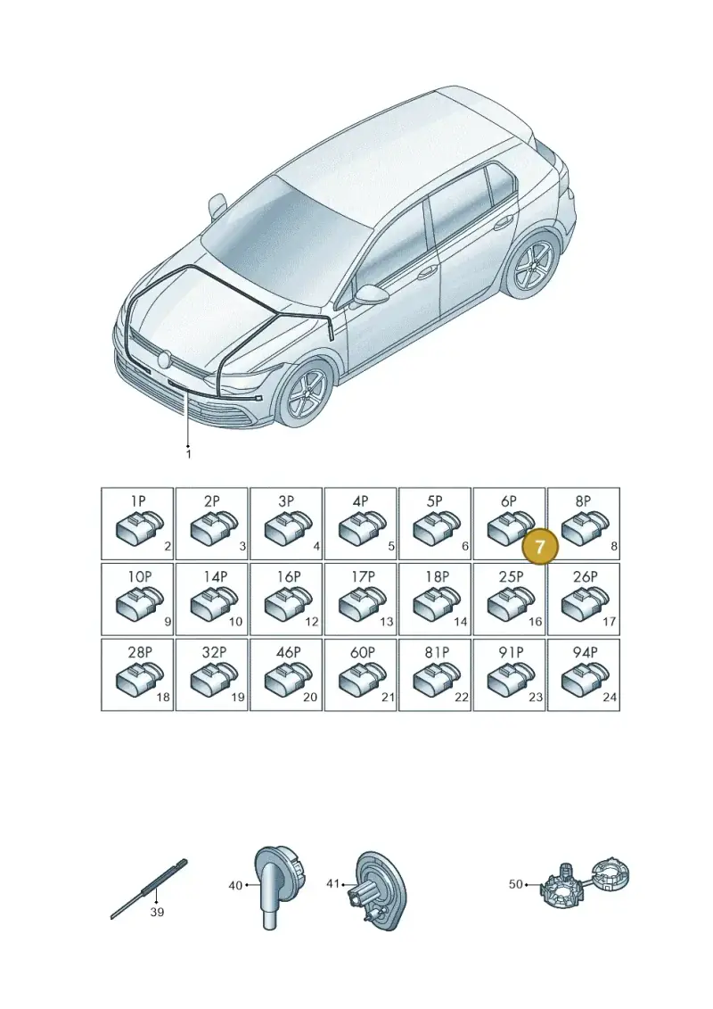 8K0973706 — Volkswagen Golf 2.0 BlueMotion (2019-2024) diagram 5h0971080, position 7