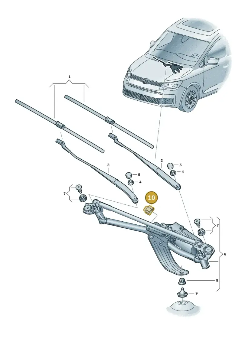 8K0973724 — Volkswagen Caddy Maxi Kombi (2020-2024) diagram 2ka955000, position 10